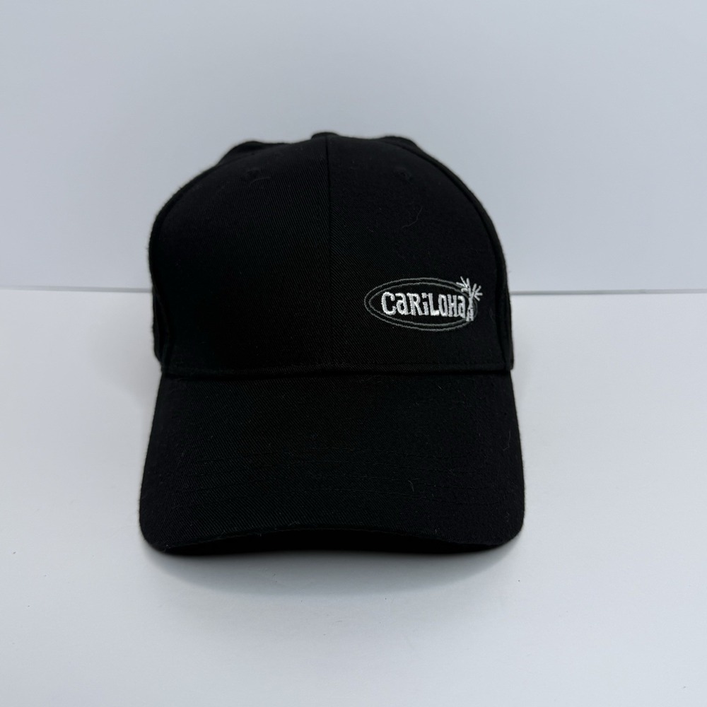 Cariloha Bamboo Strapback Hat Cap Black Adjustable One Size